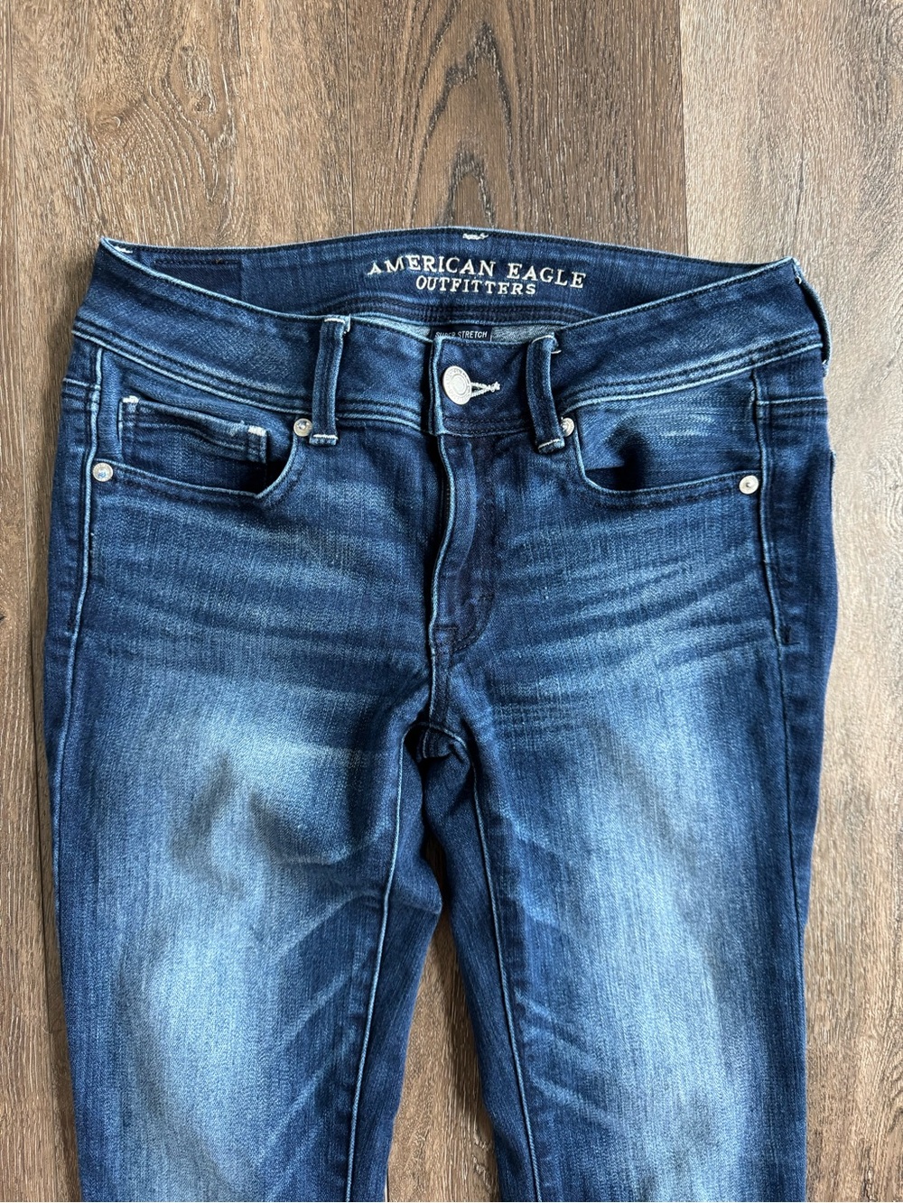 American Eagle Outfitters Y2K Dark Blue Flare Bootcut Jeans Women’s Size 6 - Picture 3 of 9
